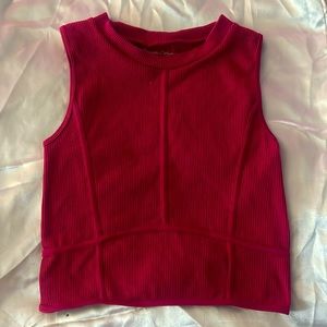 Ribbed pink tank top